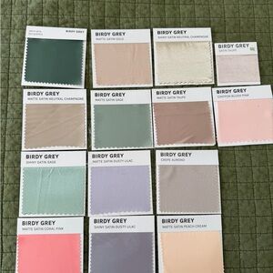 Birdy Grey Pastel Fabric Swatch Collection - Sage, Blush, Lilac, Champagne